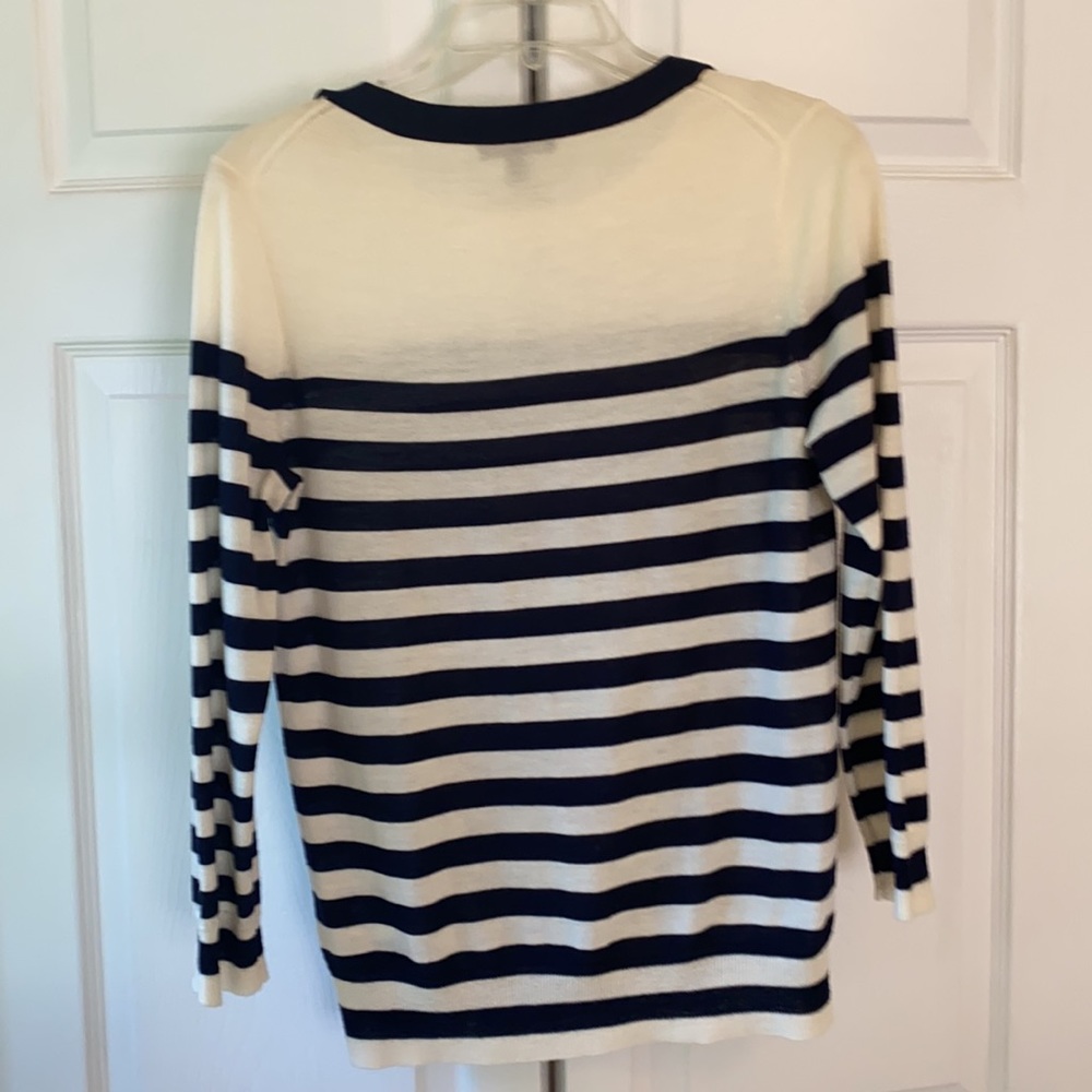 J. Crew Navy and White Striped Sweater - Picture 2 of 5